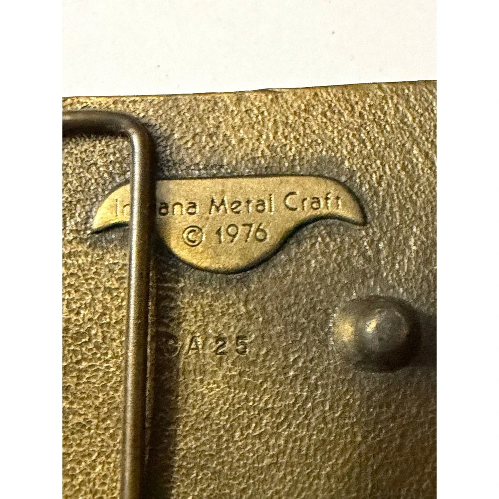 Vintage‎ 1976 Indiana Metal Craft Buick Eagle Belt Buckle Brass Tone GA 25 Mens